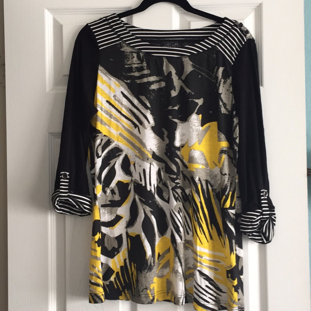 CITY GIRL Nancy Bolen 3/4 Sleeve Blouse